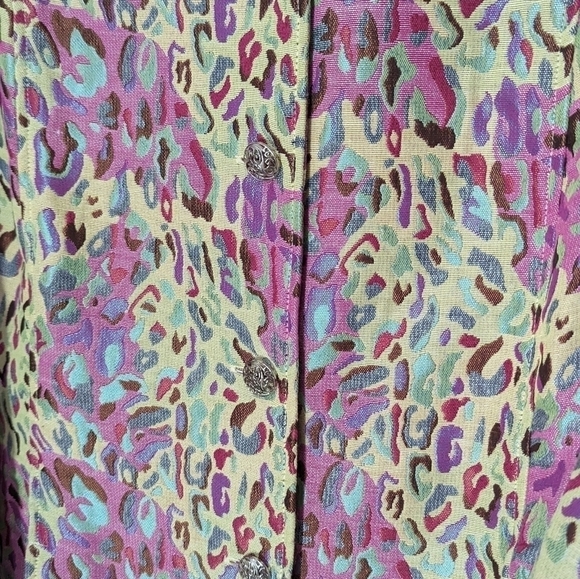 L - Tudor Court | Colourful Cheetah Print Jacket with Silver Cage Buttons - Picture 3 of 9